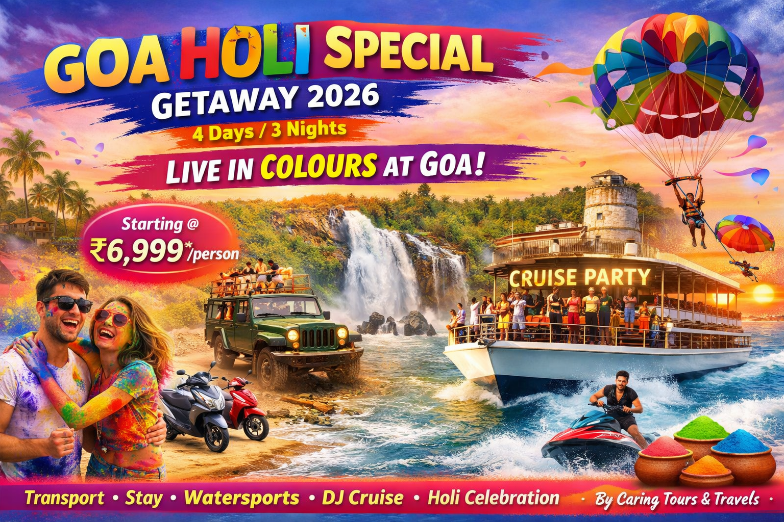 Goa Holi Special Getaway 2026 – 4 Days / 3 Nights